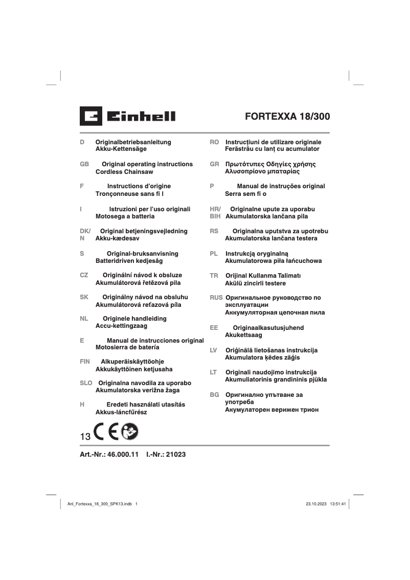 Image de la première page du manuel de l'appareil FORTEXXA 18/300