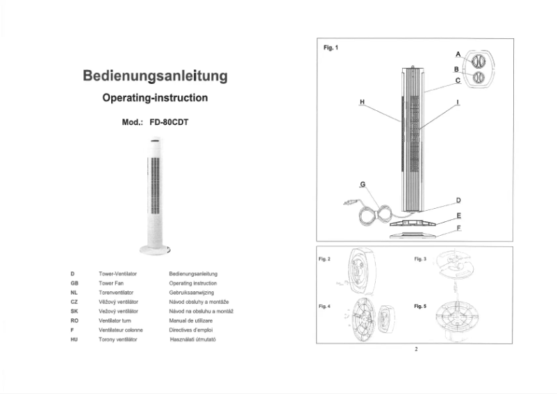 Image de la première page du manuel de l'appareil FD-80CDT