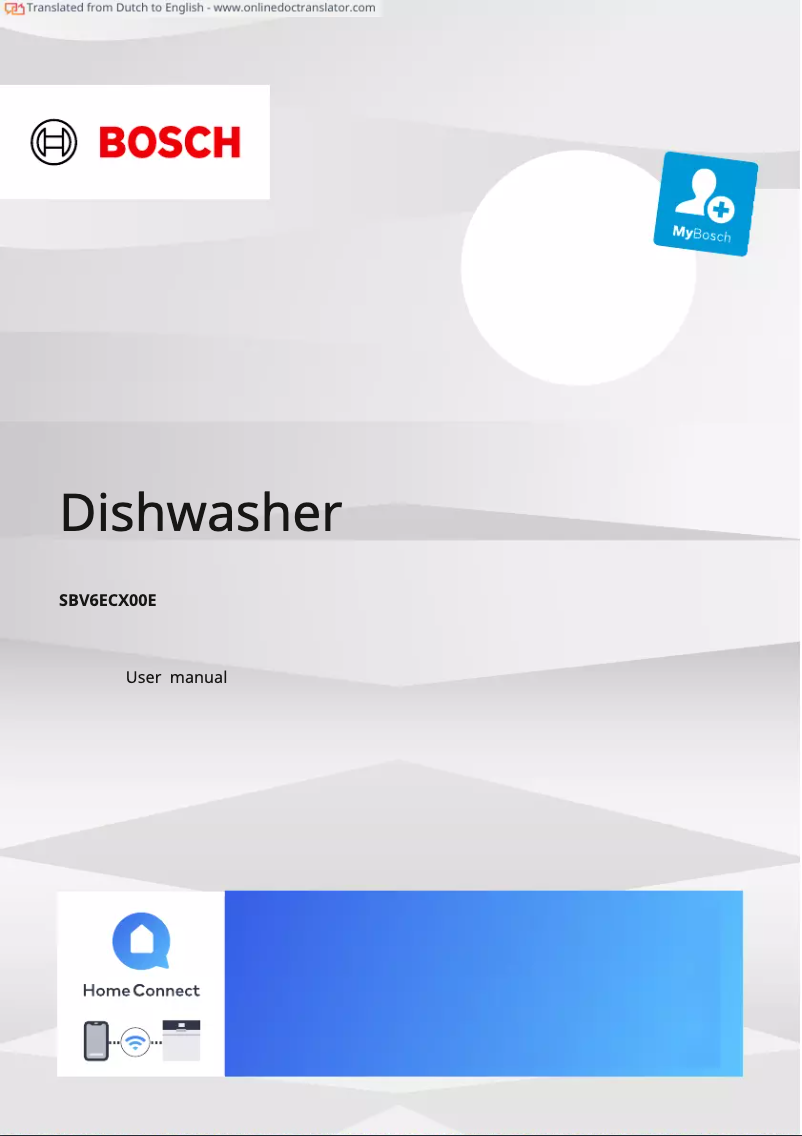 Página 1 del manual Manual de usuario Bosch SBV6ECX00E