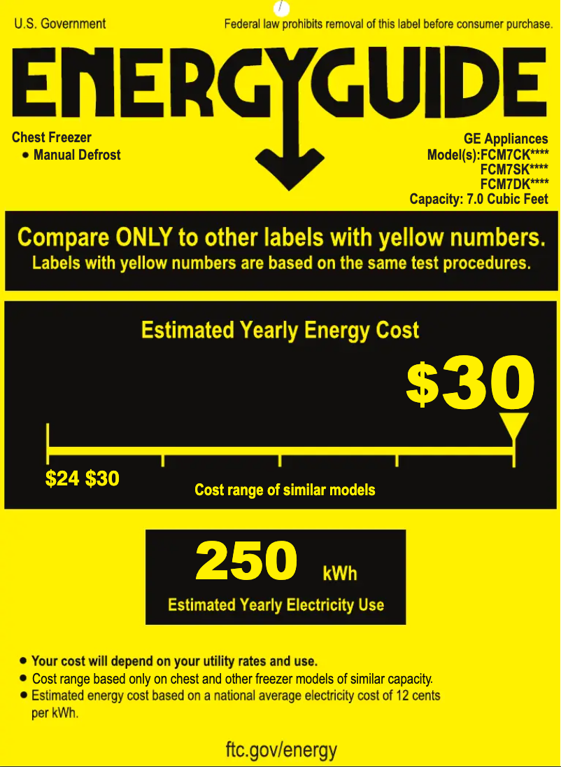 Page n°1 - Label énergétique GE FCM7CKCD
