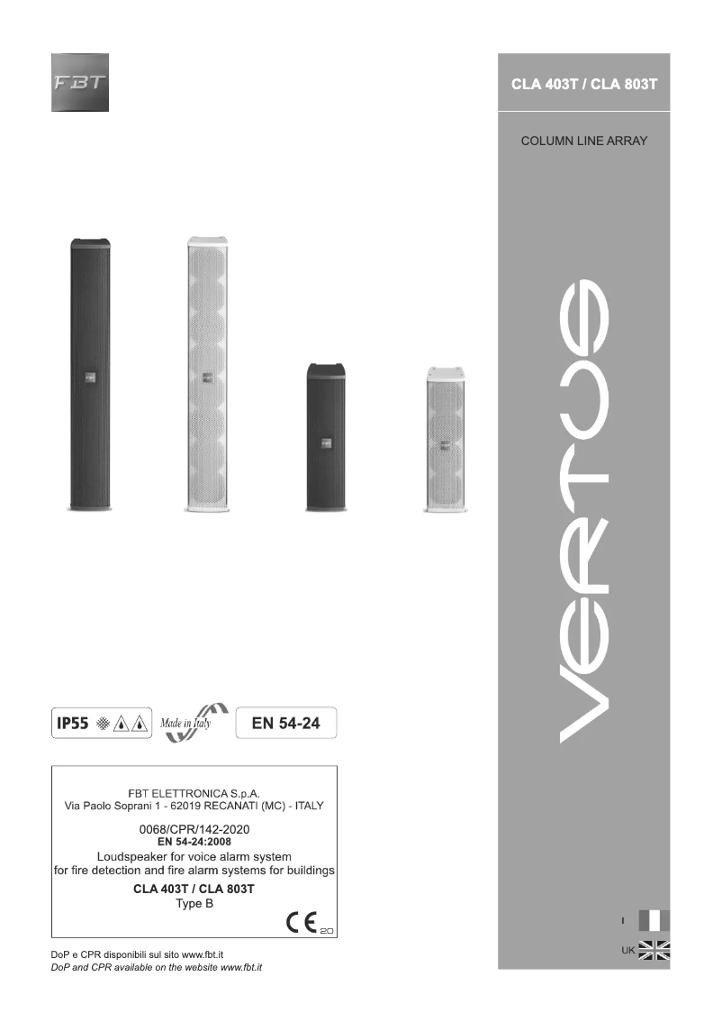 Image de la première page du manuel de l'appareil CLA 403T