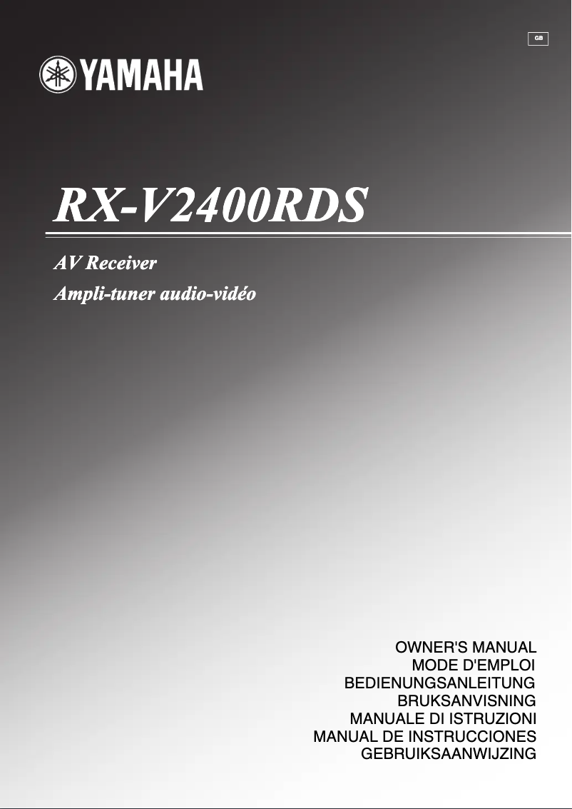 Page 1 de la notice Manuel utilisateur Yamaha RX-V2400