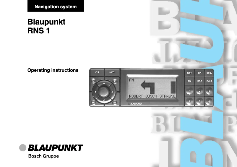 Page n°1 - Manuel utilisateur Blaupunkt RNS 1
