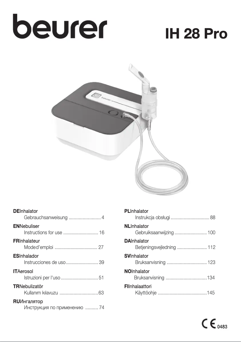 Page 1 de la notice Manuel utilisateur Beurer IH 28 Pro