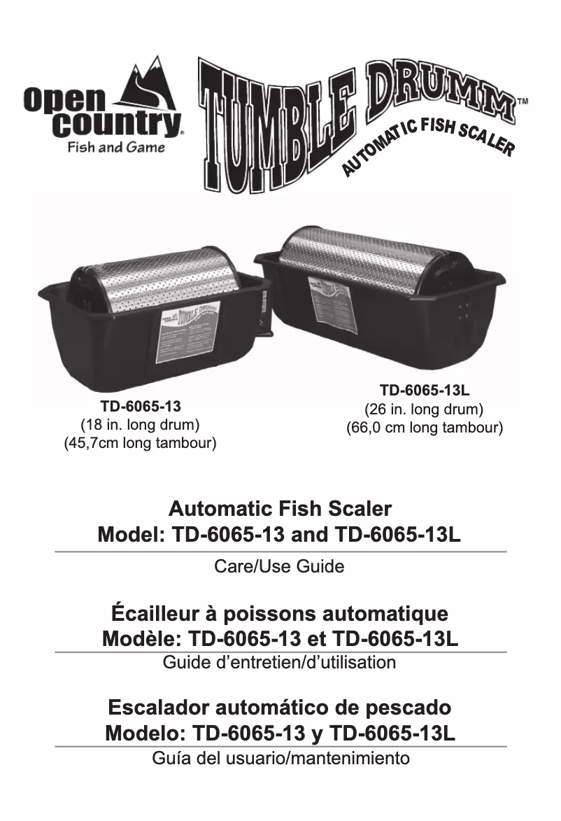 Page 1 de la notice Manuel utilisateur Nesco TD-6065-13