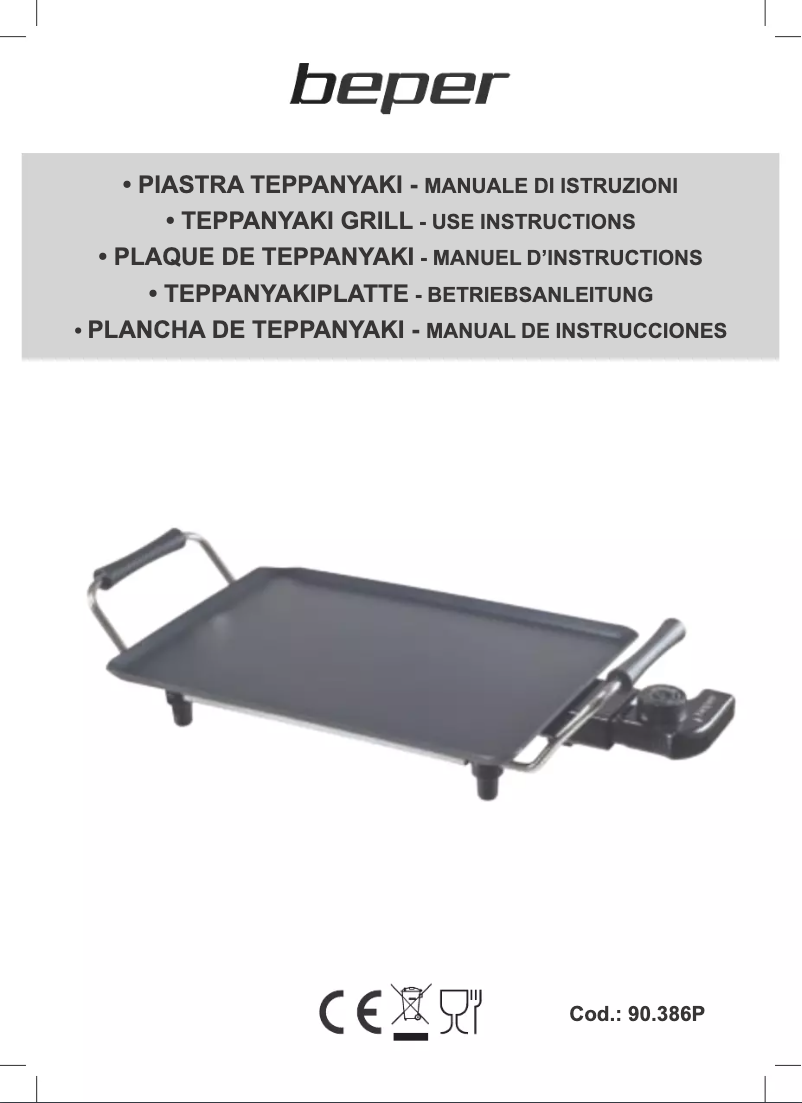 Imagen de la primera página del manual del dispositivo Teppanyaki 90.386P