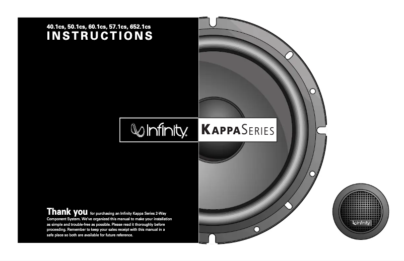 Página 1 del manual Manual de usuario Infinity Kappa 50.1cs