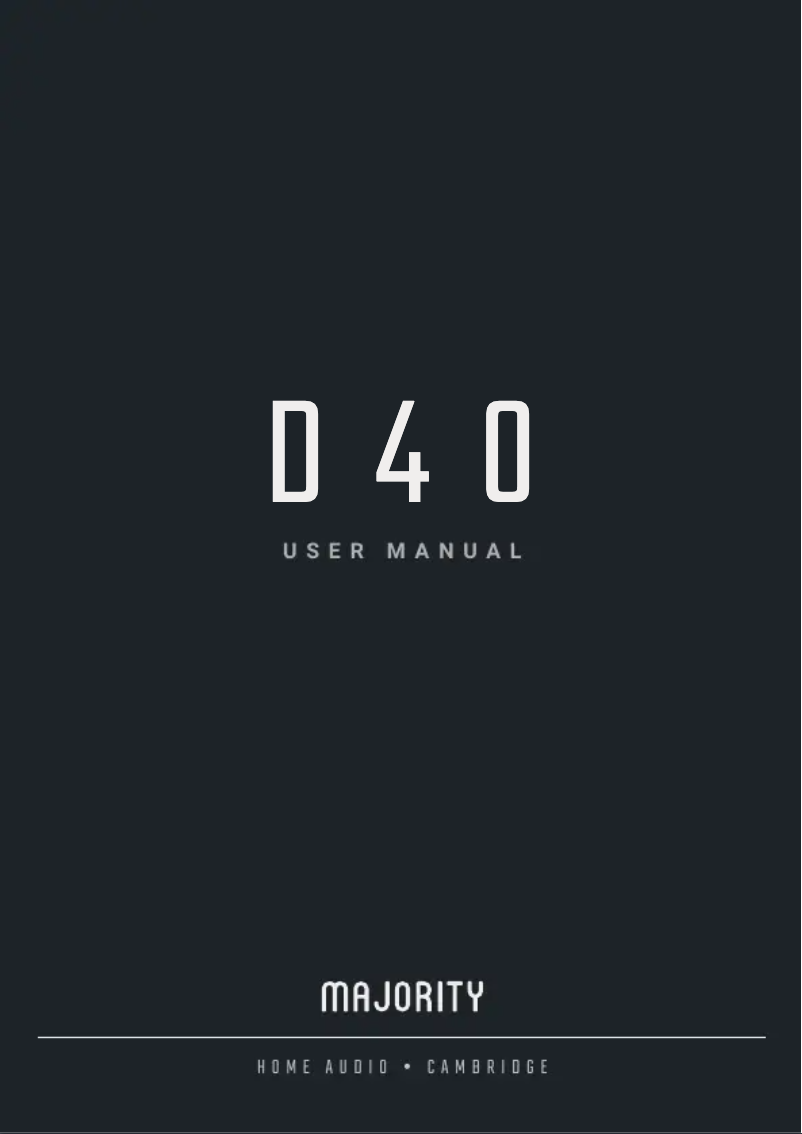 Page 1 de la notice Manuel utilisateur Majority D40