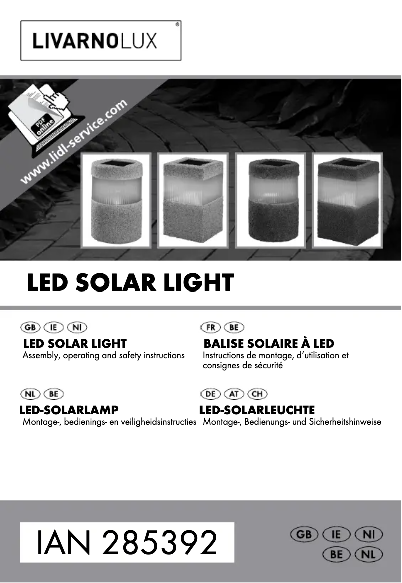 Page n°1 - Manuel utilisateur Livarno Lux IAN 285392