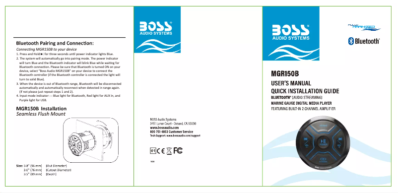 Image de la première page du manuel de l'appareil MGR150B