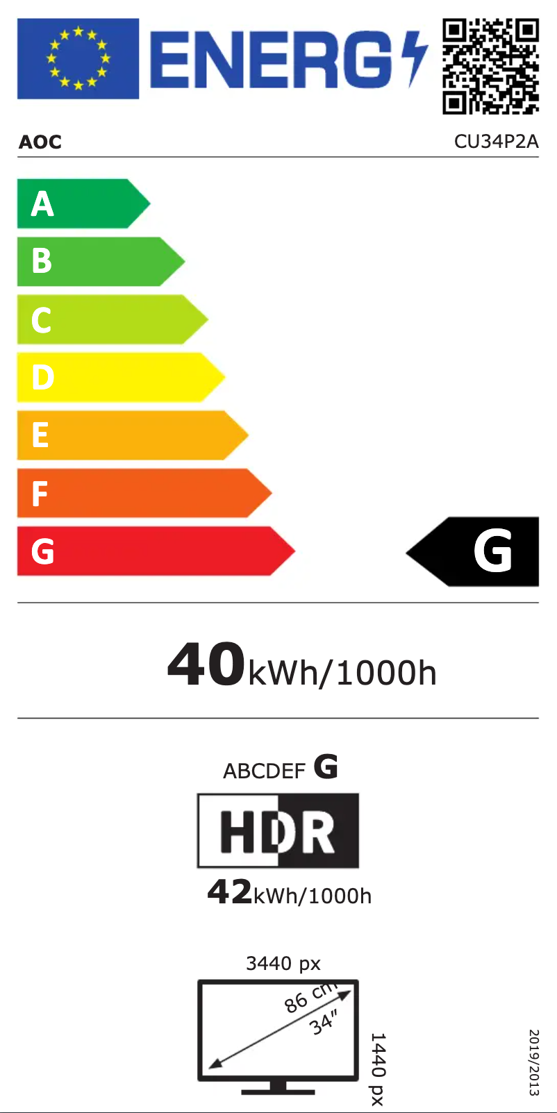 Page n°1 - Label énergétique AOC CU34P2A