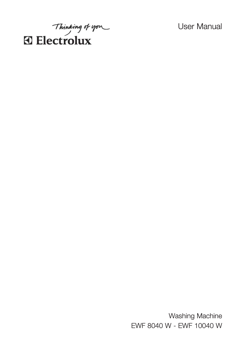 Page 1 de la notice Manuel utilisateur Electrolux EWF 10040 W