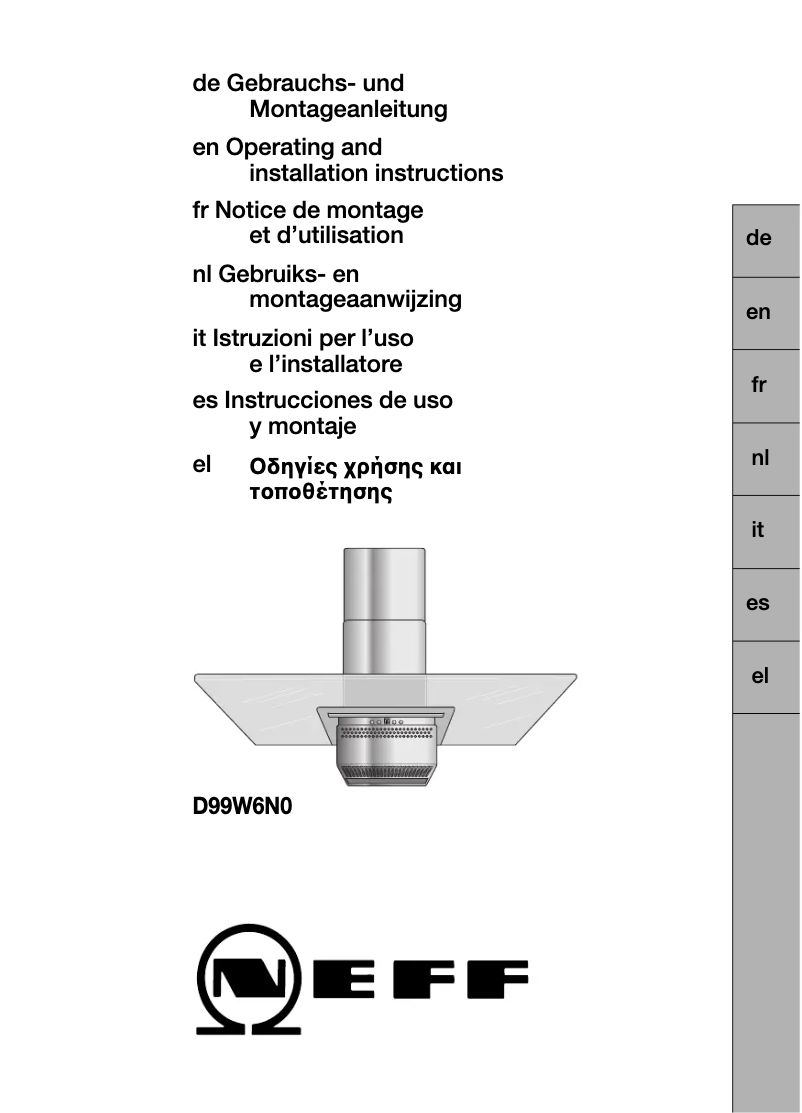 Page n°1 - Manuel utilisateur Neff D99W6N0