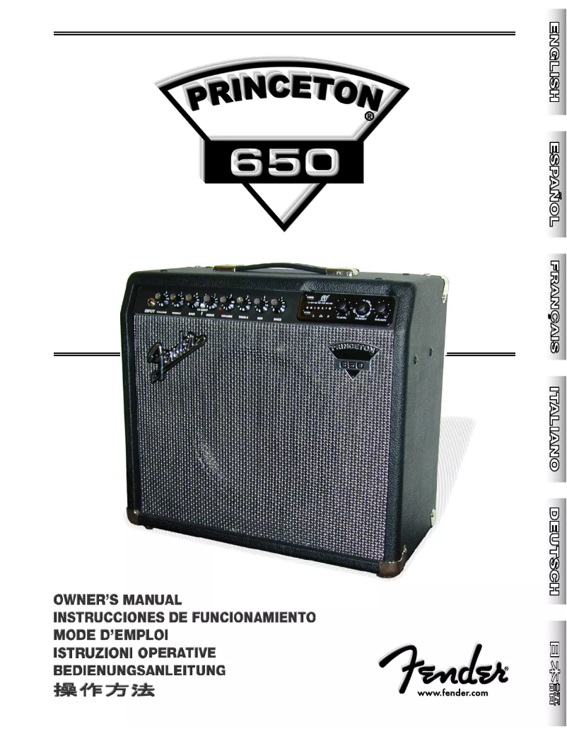 Page n°1 - Manuel utilisateur Fender Princeton 650