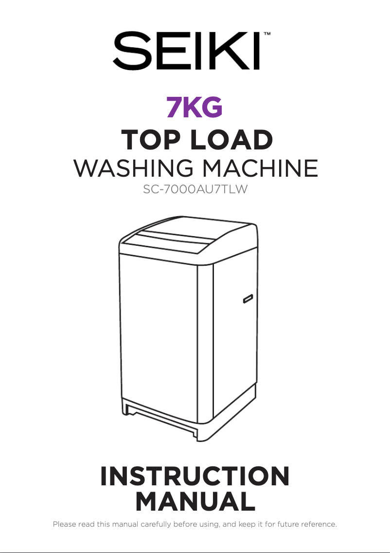 Image de la première page du manuel de l'appareil SC-7000AU7TL