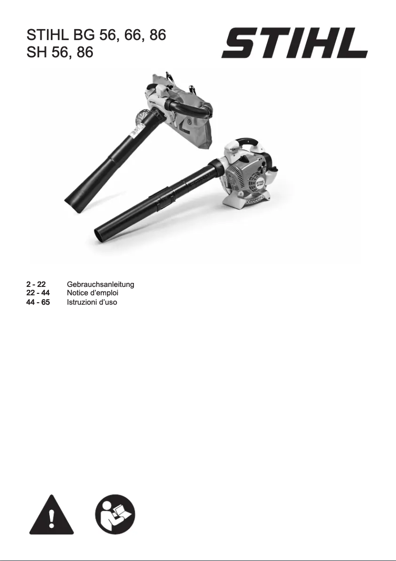Page 1 de la notice Manuel utilisateur Stihl BG 66