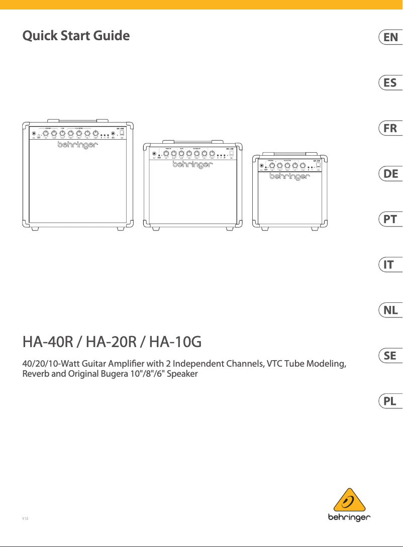 Page n°1 - Guide de démarrage rapide Behringer HA-20R