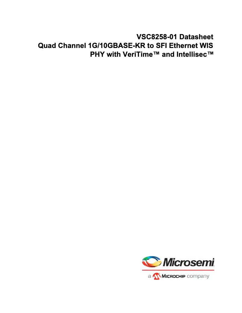 Page 1 de la notice Fiche technique Microchip VSC8258