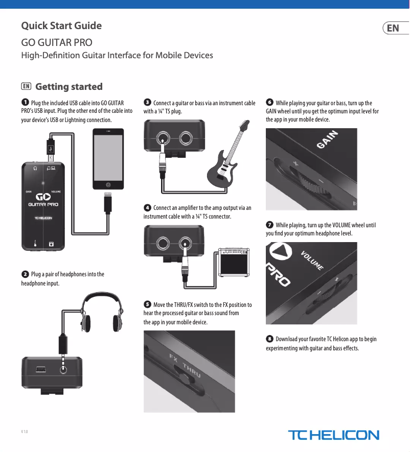 Image de la première page du manuel de l'appareil GO Guitar Pro