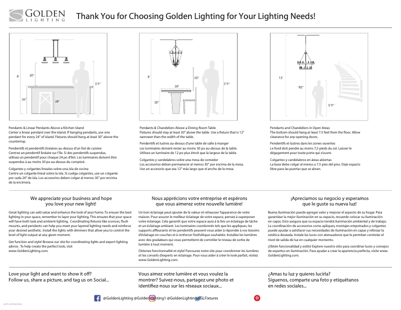 Page n°1 - Manuel utilisateur Golden Lighting Tribeca 6070-2W BLK-BLK