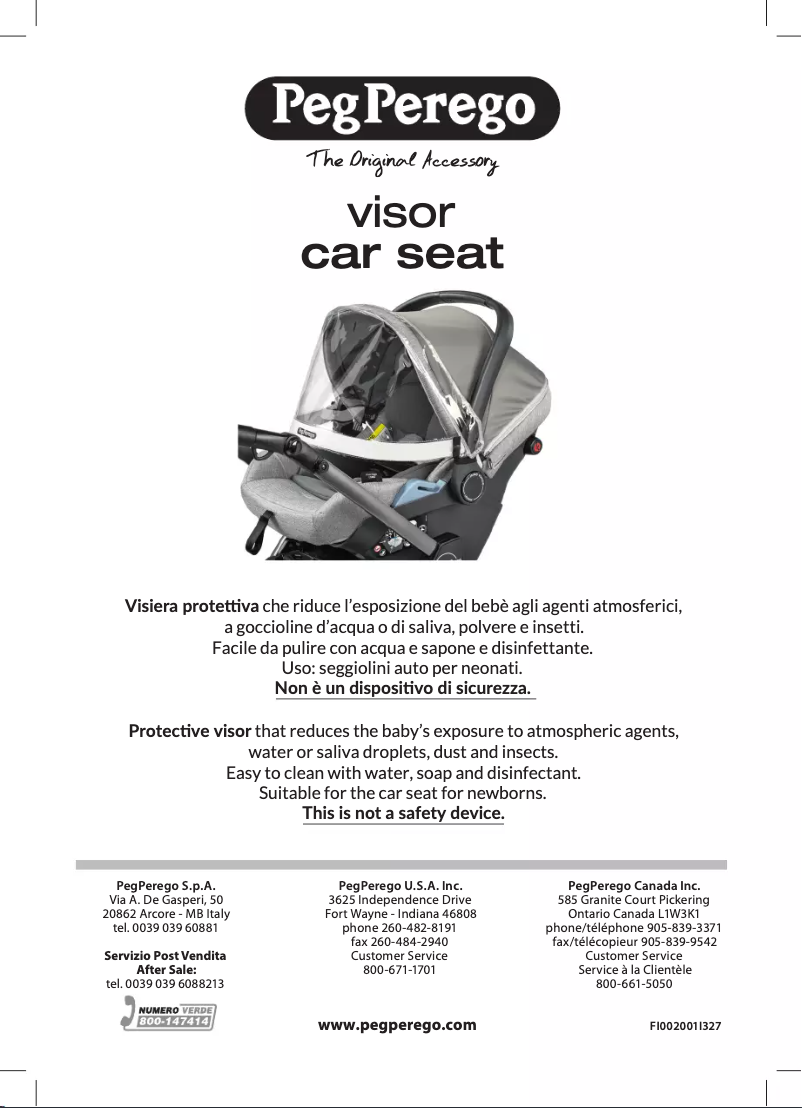 Page 1 de la notice Manuel utilisateur Peg Perego Visor