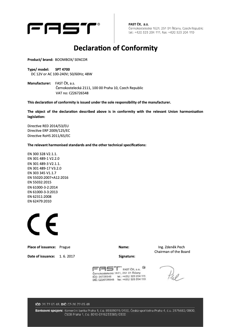 Page 1 de la notice Manuel utilisateur Sencor SPT 4700