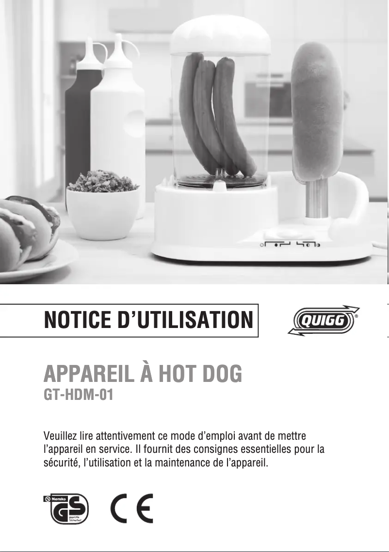 Page 1 de la notice Manuel utilisateur Quigg GT-HDM-01