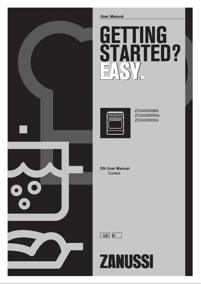 Page n°1 - Manuel utilisateur Zanussi ZCG43000WA