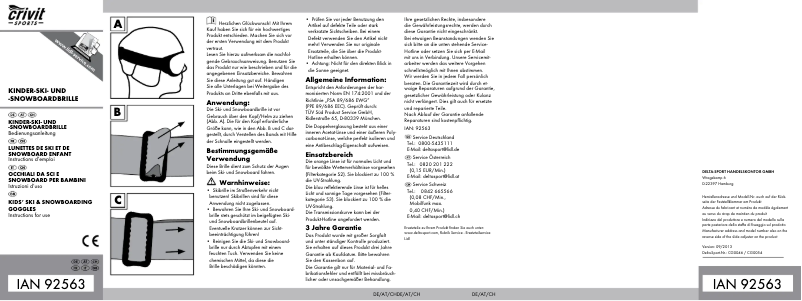 Page 1 de la notice Manuel utilisateur Crivit IAN 92563