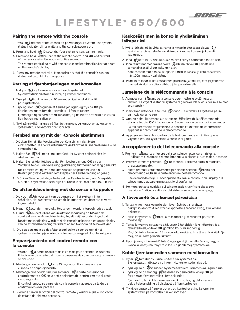 First page image of the manual for Lifestyle 650