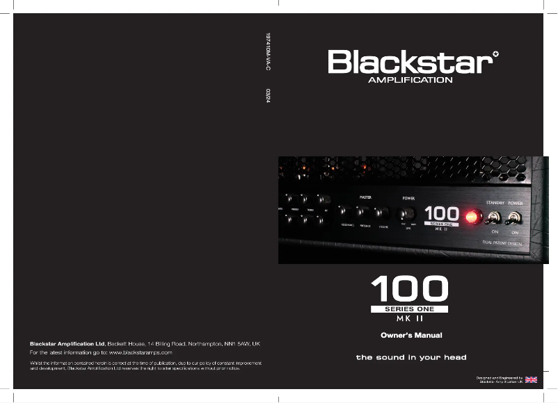 Page n°1 - Manuel utilisateur Blackstar Series One 100 MKII