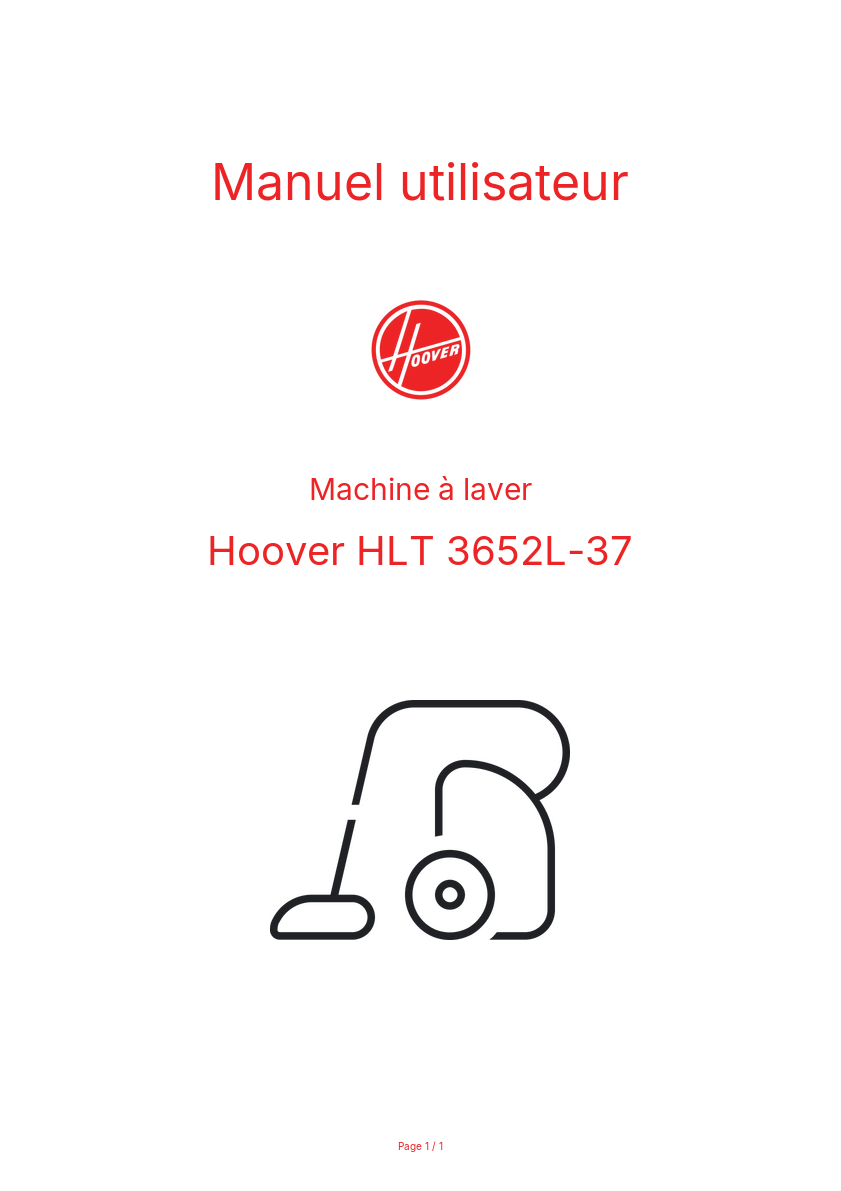 Image de la première page du manuel de l'appareil HLT 3652L-37