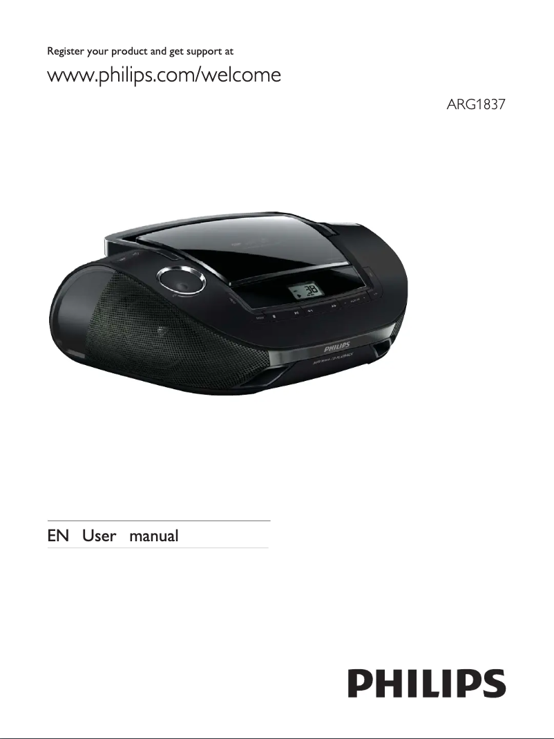 Page 1 de la notice Manuel utilisateur Philips ARG1837