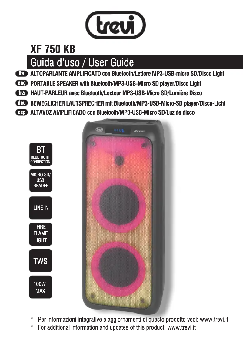 Image de la première page du manuel de l'appareil XF 750 KB