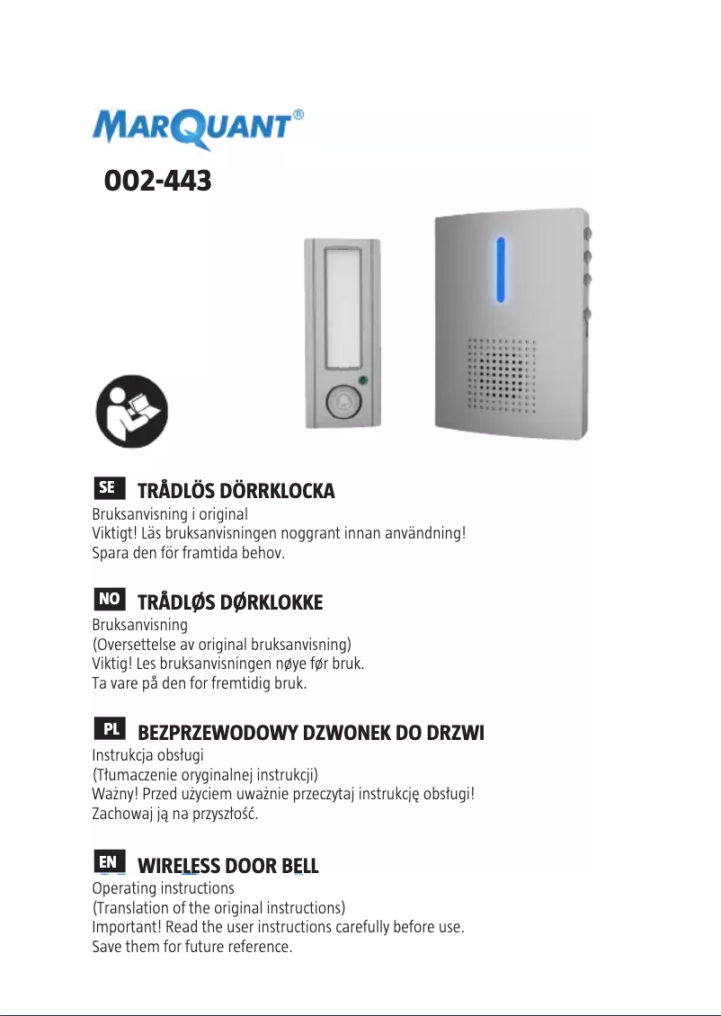 Page n°1 - Manuel utilisateur Marquant 002-443