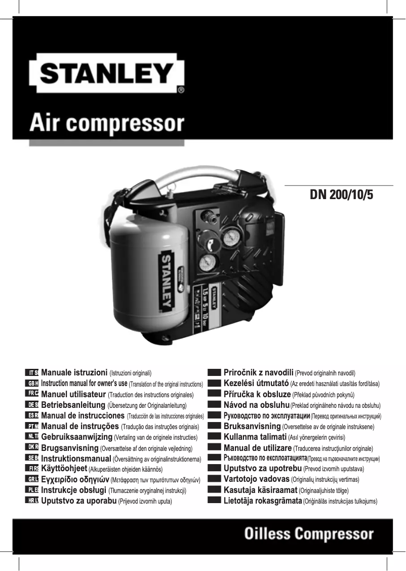 Image de la première page du manuel de l'appareil Airboss DN 200/10/5