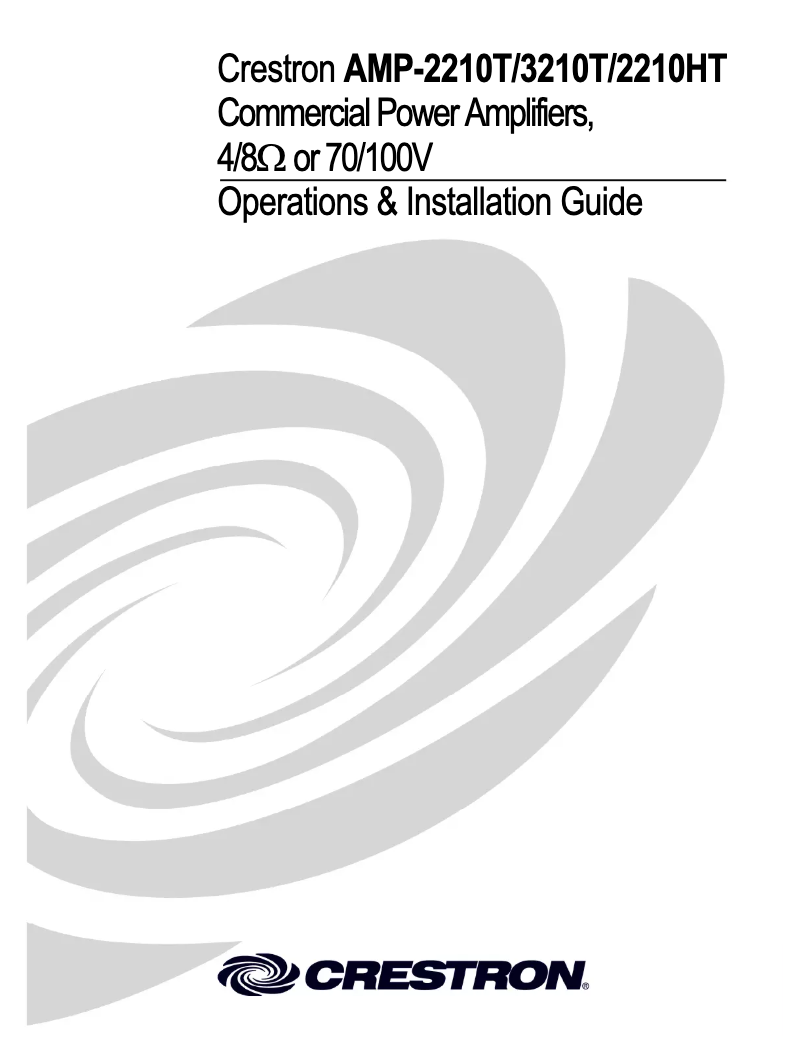 Page 1 de la notice Mode d'emploi Crestron AMP-2210T
