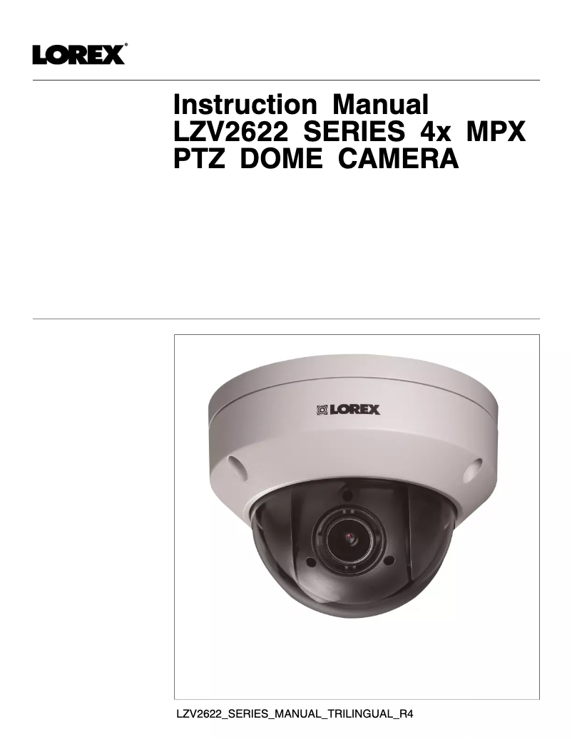 Page n°1 - Manuel utilisateur Lorex LZV2622BW