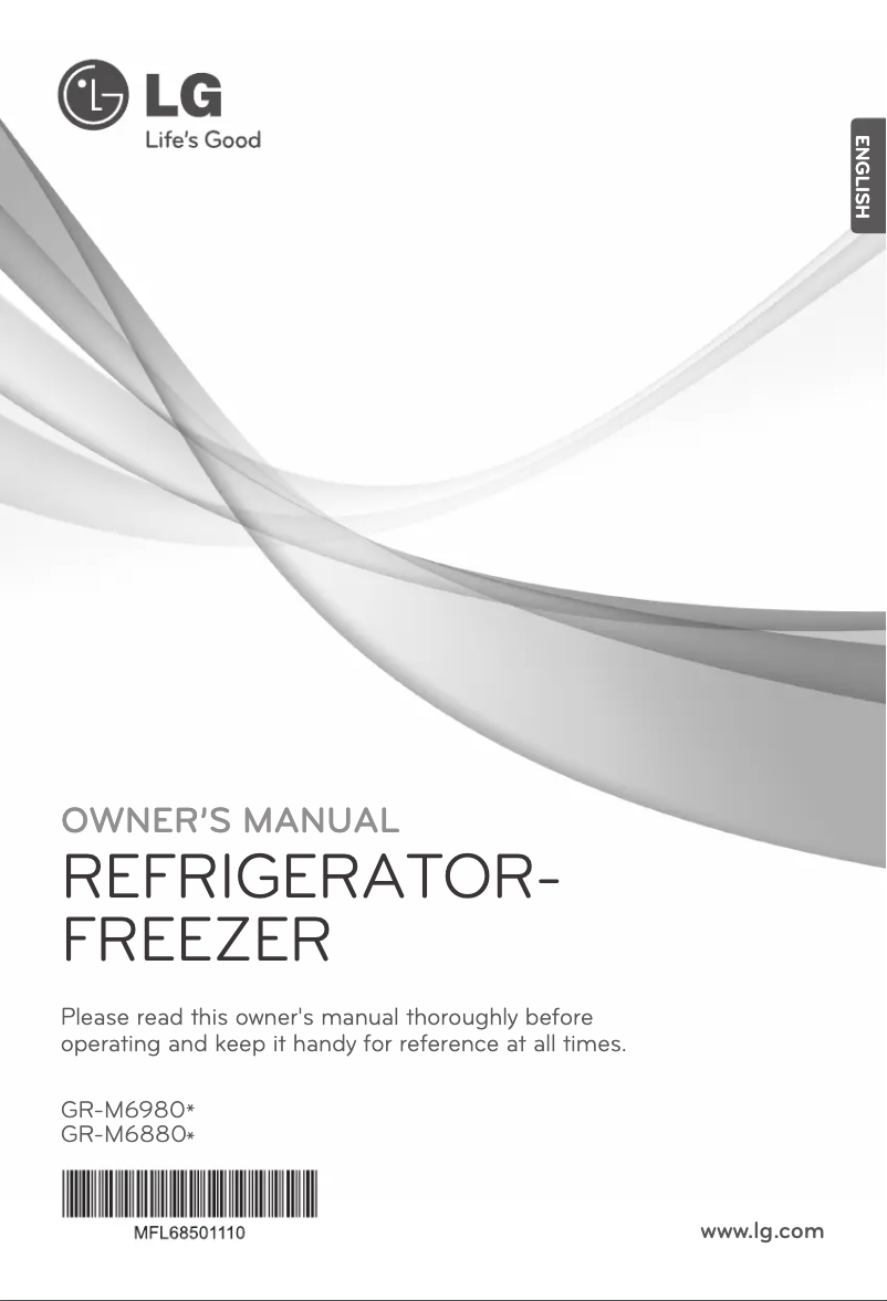 Page 1 de la notice Manuel utilisateur LG GR-M6880W