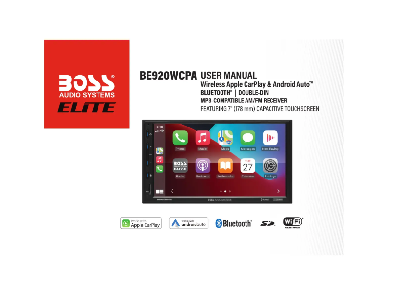 Page n°1 - Manuel utilisateur Boss BE920WCPA