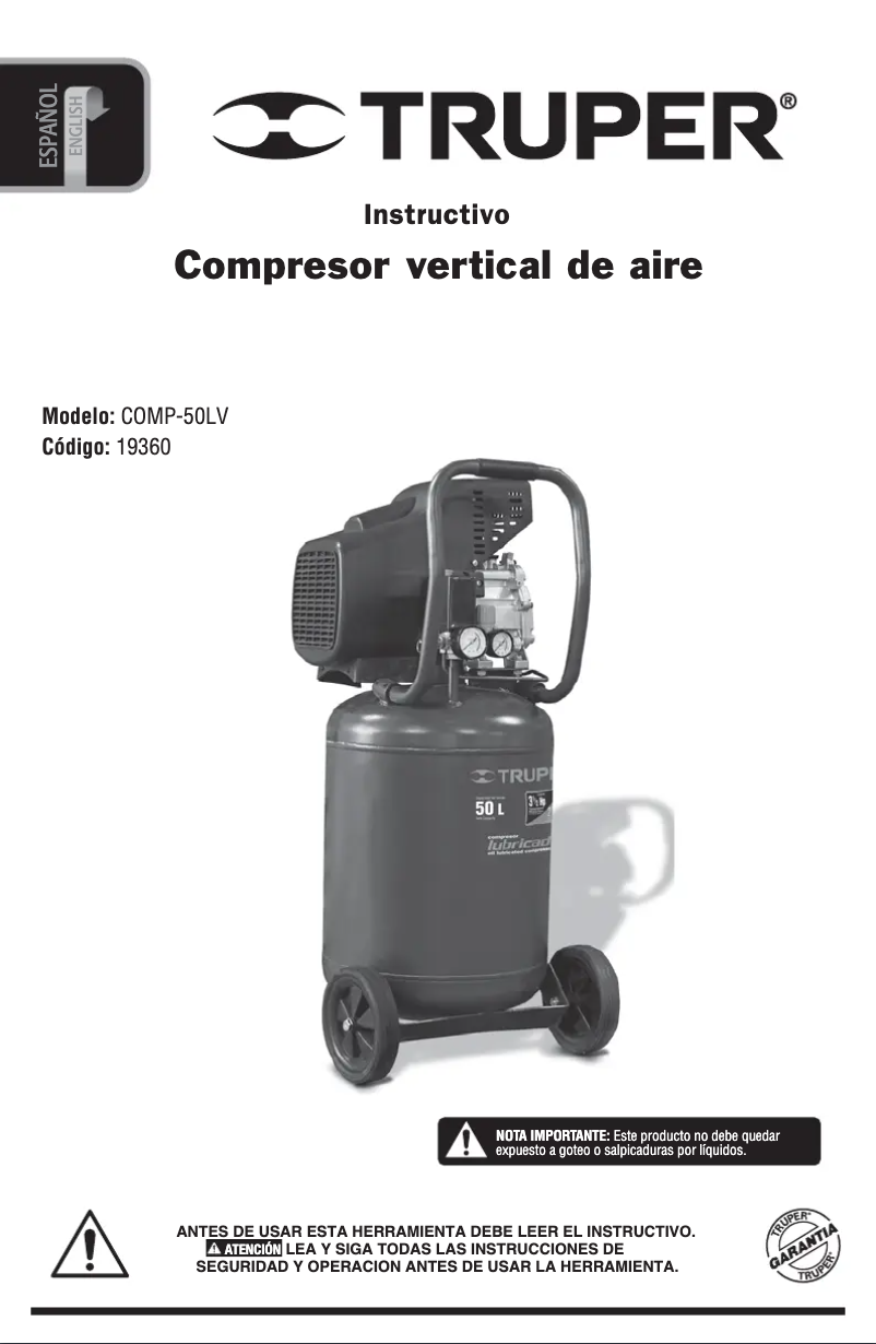 Page n°1 - Manuel utilisateur Truper COMP-50LV