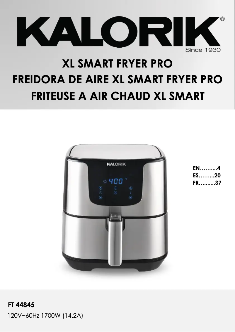 Page 1 de la notice Manuel utilisateur Kalorik FT 44845