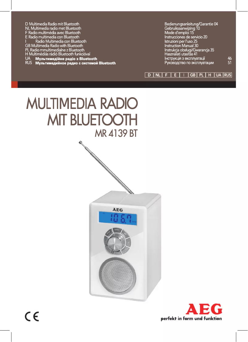 Page n°1 - Manuel utilisateur AEG MR 4139 BT