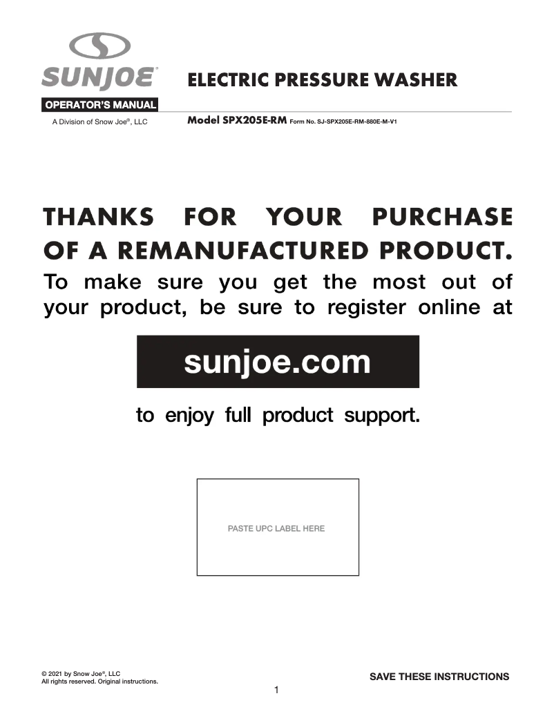 Image de la première page du manuel de l'appareil SPX205E-RM