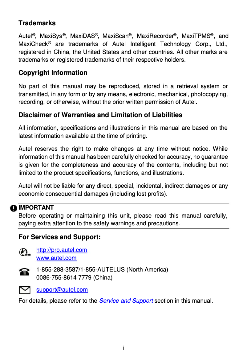 Page 1 de la notice Manuel utilisateur Autel MaxiLink ML529HD