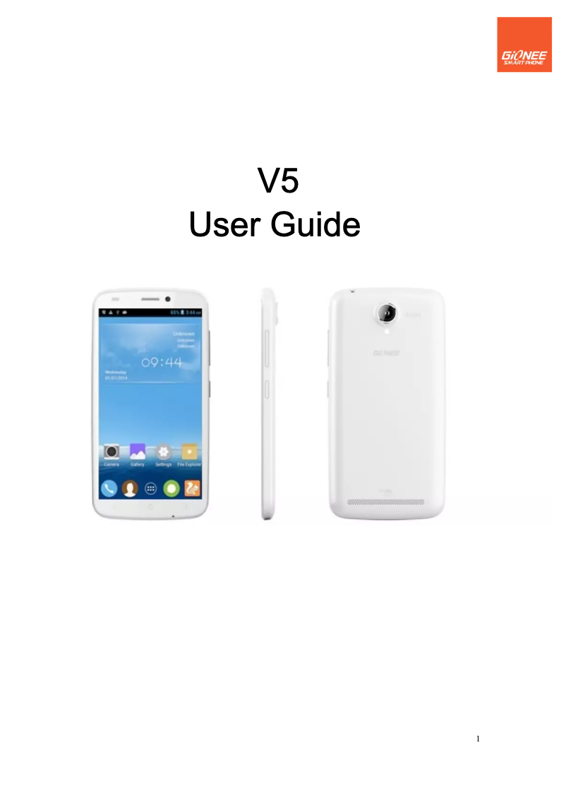 Page n°1 - Manuel utilisateur Gionee CTRL V4S