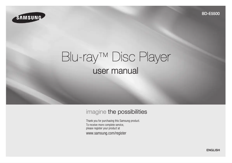 Image de la première page du manuel de l'appareil BD-E5500