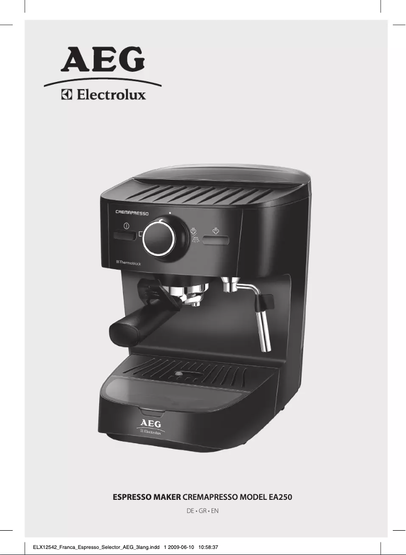 Image de la première page du manuel de l'appareil Cremapresso EA 250