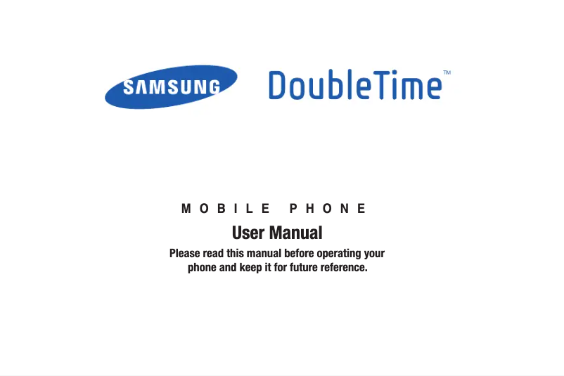 Página 1 del manual Manual de usuario Samsung Double Time