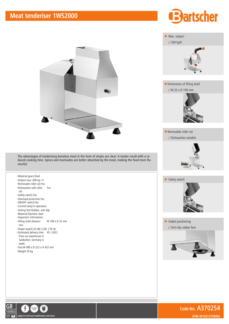 Image de la première page du manuel de l'appareil 1WS2000